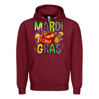 Burgundy mardi gras crawfish olivia Zipper Hoodie - OliviaCreatesArt