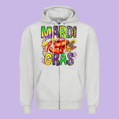 Mardi Gras Crawfish Olivia Zipper Hoodie Designed By Oliviacreatesart