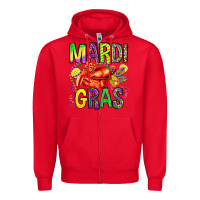 Red mardi gras crawfish olivia Zipper Hoodie - OliviaCreatesArt