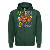 Sports Green mardi gras crawfish olivia Zipper Hoodie - OliviaCreatesArt