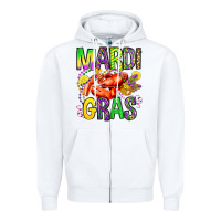 White mardi gras crawfish olivia Zipper Hoodie - OliviaCreatesArt