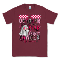 Burgundy pink ghost breast cancer awareness Classic Tee - LillyAllenDesigns