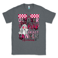 Charcoal Heather pink ghost breast cancer awareness Classic Tee - LillyAllenDesigns