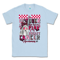 Dusty Blue pink ghost breast cancer awareness Classic Tee - LillyAllenDesigns