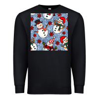 Black christmas snowman seamless pattern Premium Sweatshirt - BundleAndBundleShop