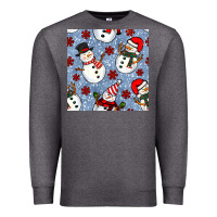 Charcoal Heather christmas snowman seamless pattern Premium Sweatshirt - BundleAndBundleShop