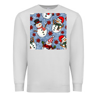 Dove Grey christmas snowman seamless pattern Premium Sweatshirt - BundleAndBundleShop