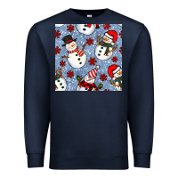 Navy christmas snowman seamless pattern Premium Sweatshirt - BundleAndBundleShop