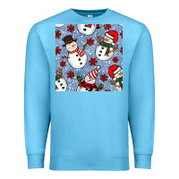 Ocean Blue christmas snowman seamless pattern Premium Sweatshirt - BundleAndBundleShop