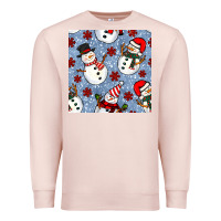 Pale Pink christmas snowman seamless pattern Premium Sweatshirt - BundleAndBundleShop