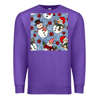 Purple christmas snowman seamless pattern Premium Sweatshirt - BundleAndBundleShop