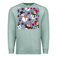 Seafoam christmas snowman seamless pattern Premium Sweatshirt - BundleAndBundleShop
