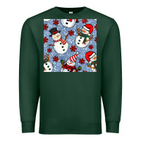 Sports Green christmas snowman seamless pattern Premium Sweatshirt - BundleAndBundleShop