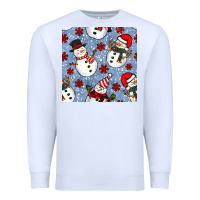 White christmas snowman seamless pattern Premium Sweatshirt - BundleAndBundleShop