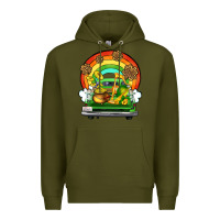 Army Green St. Patrick's Day truck Premium Hoodie - OliviaCreatesArt
