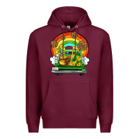 Burgundy St. Patrick's Day truck Premium Hoodie - OliviaCreatesArt
