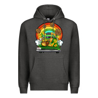 Charcoal Heather St. Patrick's Day truck Premium Hoodie - OliviaCreatesArt