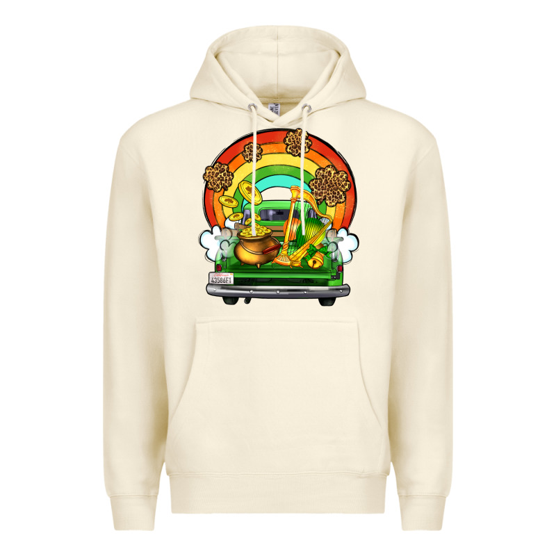 St. Patrick's Day Truck Premium Hoodie by OliviaCreatesArt | Teevron
