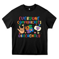 Black everyone communicates differently Heavy Core Tee - MaliasSmallBusiness