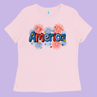 America Ladies Tee Designed By Maliassmallbusiness