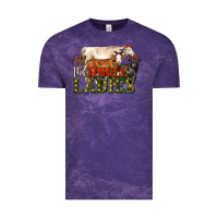 Cloud Purple all the jingle ladies christmas cows Vintage Tee - LillyAllenDesigns