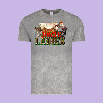 All The Jingle Ladies Christmas Cows Vintage Tee Designed By Lillyallendesigns