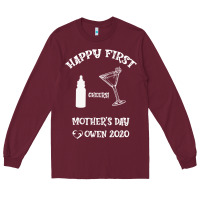 Burgundy Happy Fırst Cheers Mother's Day Owen 2020 Long Sleeve Tee - Bettercallsaul