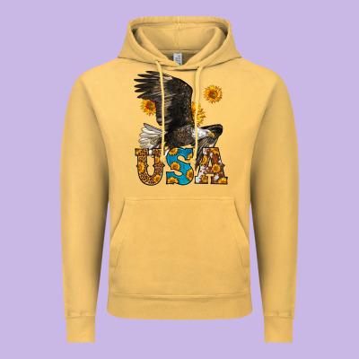 Western Usa Eagle 4th Of July Vintage Hoodie Designed By Lillyallendesigns