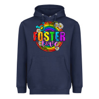 Navy Foster Love Pride Lgbtq Heavyweight Hoodie - BundleAndBundleShop