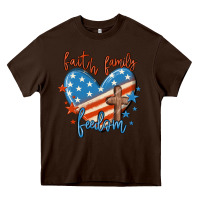 Chocolate Brown faith family freedom Heavy Core Tee - MaliasSmallBusiness