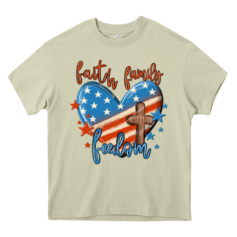 Faith Family Freedom Heavy Core Tee by MaliasSmallBusiness | Teevron