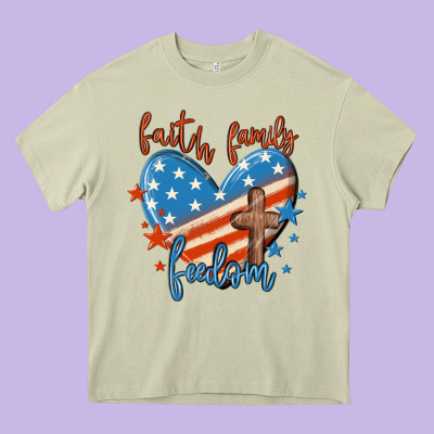 Faith Family Freedom Heavy Core Tee Designed By Maliassmallbusiness