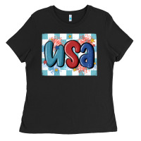 Black usa retro Ladies Tee - MaliasSmallBusiness
