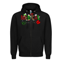 Black medical assistant christmas Zipper Hoodie - OliviaCreatesArt