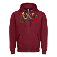 Burgundy medical assistant christmas Zipper Hoodie - OliviaCreatesArt