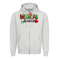 Dove Grey medical assistant christmas Zipper Hoodie - OliviaCreatesArt
