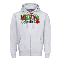 Heather Grey medical assistant christmas Zipper Hoodie - OliviaCreatesArt