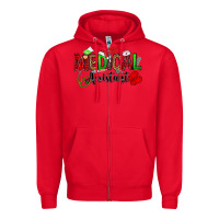 Red medical assistant christmas Zipper Hoodie - OliviaCreatesArt