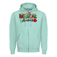 Seafoam medical assistant christmas Zipper Hoodie - OliviaCreatesArt