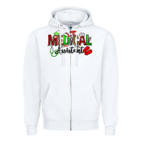 White medical assistant christmas Zipper Hoodie - OliviaCreatesArt