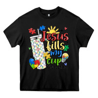 Black autism jesus fills my cup Heavy Core Tee - MaliasSmallBusiness