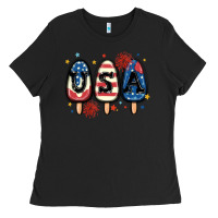 Black usa popsicles Ladies Tee - MaliasSmallBusiness
