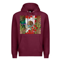 Burgundy Mexico flag Premium Hoodie - FaDigitalArtStudio