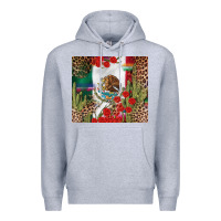 Heather Grey Mexico flag Premium Hoodie - FaDigitalArtStudio