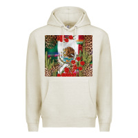 Oatmeal Heather Mexico flag Premium Hoodie - FaDigitalArtStudio