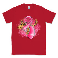 Red breast cancer awareness ribbon with glitter pink l Classic Tee - LillyAllenDesigns