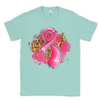 Seafoam breast cancer awareness ribbon with glitter pink l Classic Tee - LillyAllenDesigns