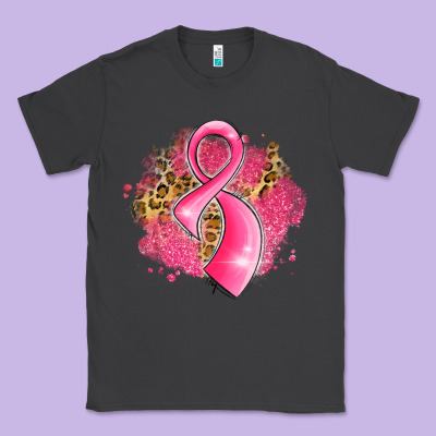 Breast Cancer Awareness Ribbon With Glitter Pink L Classic Tee Designed By Lillyallendesigns