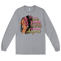 Heather Grey She who kneels before god can stand before anyone Long Sleeve Tee - RanaPortraitStore