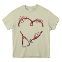 Mossy custom heart stethoscope Heavy Core Tee - MaliasSmallBusiness